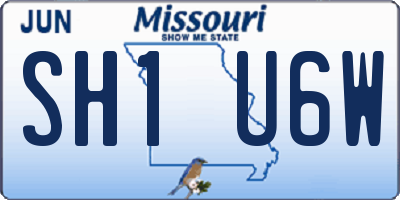 MO license plate SH1U6W