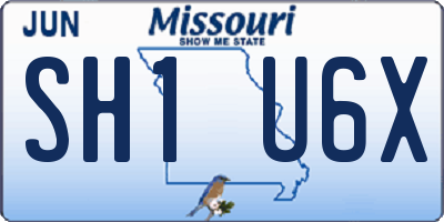 MO license plate SH1U6X