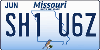 MO license plate SH1U6Z