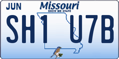 MO license plate SH1U7B