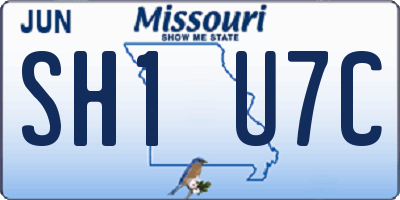 MO license plate SH1U7C