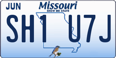 MO license plate SH1U7J
