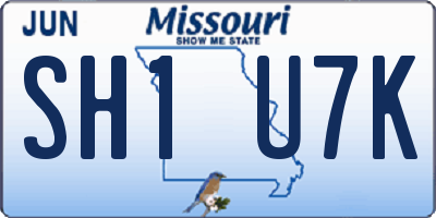 MO license plate SH1U7K