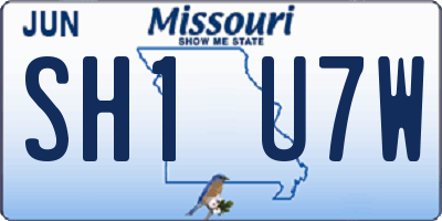 MO license plate SH1U7W