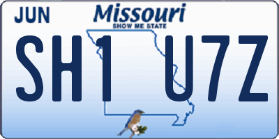 MO license plate SH1U7Z