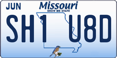 MO license plate SH1U8D