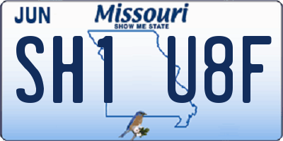 MO license plate SH1U8F