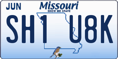 MO license plate SH1U8K