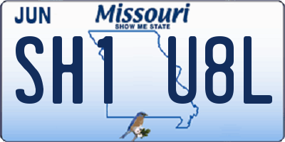 MO license plate SH1U8L
