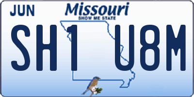 MO license plate SH1U8M