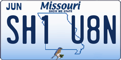 MO license plate SH1U8N