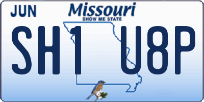 MO license plate SH1U8P