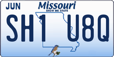MO license plate SH1U8Q
