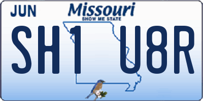 MO license plate SH1U8R