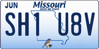 MO license plate SH1U8V