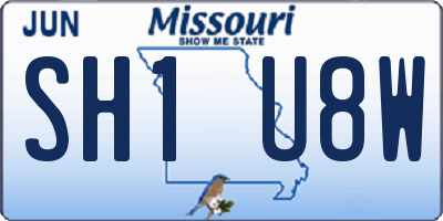 MO license plate SH1U8W