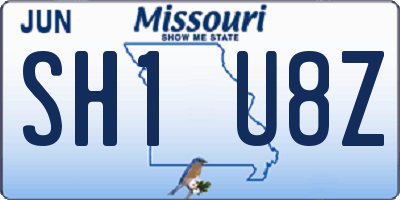 MO license plate SH1U8Z