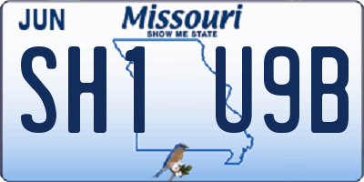 MO license plate SH1U9B