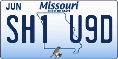 MO license plate SH1U9D