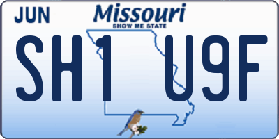 MO license plate SH1U9F
