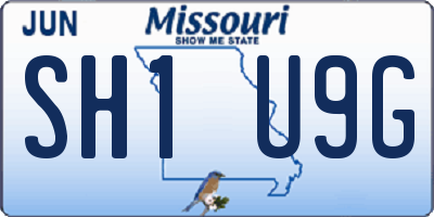 MO license plate SH1U9G