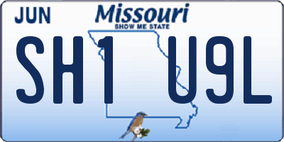 MO license plate SH1U9L