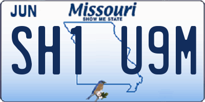 MO license plate SH1U9M