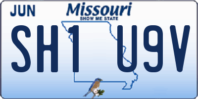 MO license plate SH1U9V