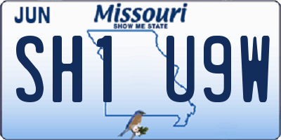 MO license plate SH1U9W