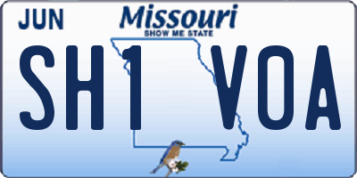 MO license plate SH1V0A