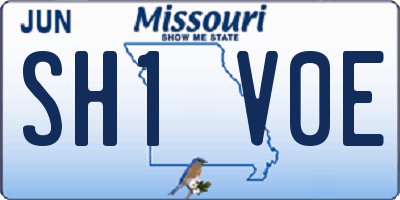 MO license plate SH1V0E