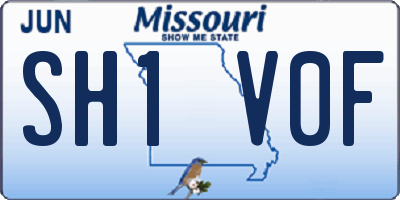 MO license plate SH1V0F