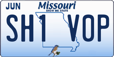MO license plate SH1V0P