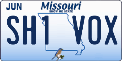 MO license plate SH1V0X