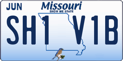 MO license plate SH1V1B