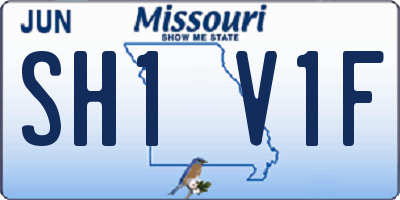 MO license plate SH1V1F