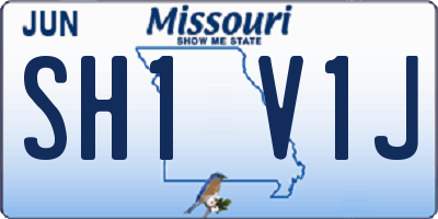 MO license plate SH1V1J
