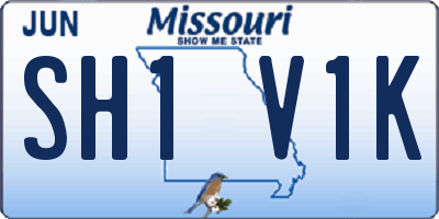MO license plate SH1V1K