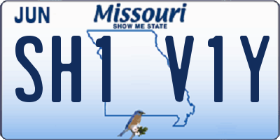 MO license plate SH1V1Y