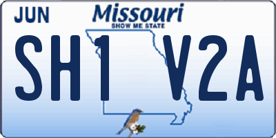 MO license plate SH1V2A