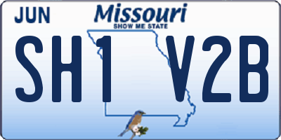 MO license plate SH1V2B