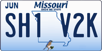 MO license plate SH1V2K