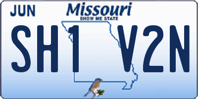 MO license plate SH1V2N
