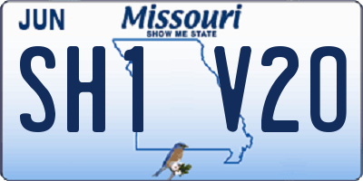 MO license plate SH1V2O
