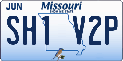 MO license plate SH1V2P