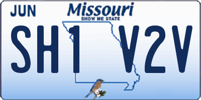 MO license plate SH1V2V