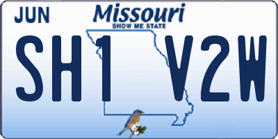 MO license plate SH1V2W