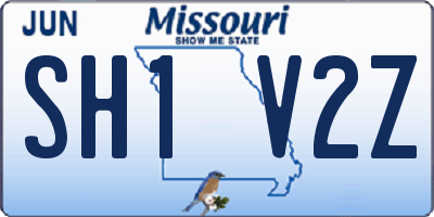 MO license plate SH1V2Z