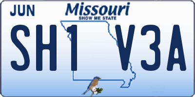 MO license plate SH1V3A