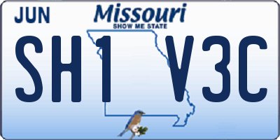 MO license plate SH1V3C